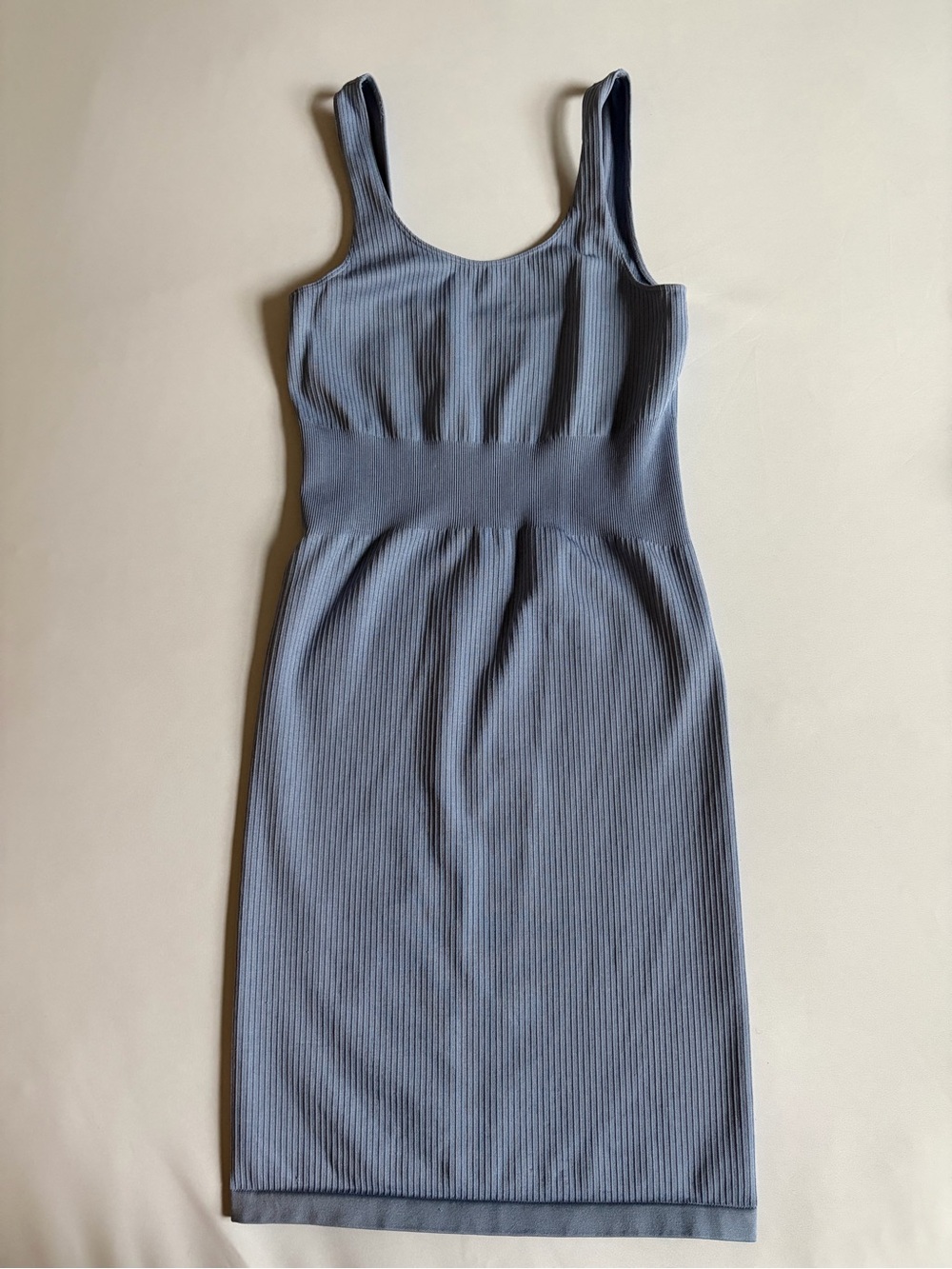 Vitality Ribbed Midi Dress | Blue Gray | Sleeveless | Size S